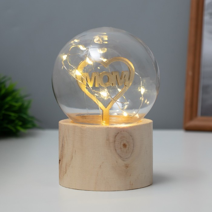 Ночник «Шар-люблю маму» LED 3хAG10 шар 8см 6,5х6,5х11,5см