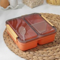 Ланч-бокс «Классика», 2 отделения, 18×18×6 см, цвет МИКС