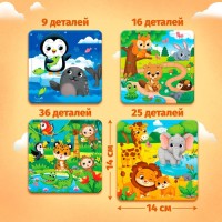 Пазл 4 в 1 «Животные», 86 деталей