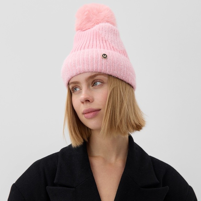 Шапка женская MINAKU, цв. розовый, р-р 56-58