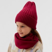 Комплект для девочки (шапка и снуд) KAFTAN, фуксия, размер 44-48 (6-12 мес.)