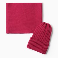 Комплект для девочки (шапка и снуд) KAFTAN, фуксия, размер 44-48 (6-12 мес.)