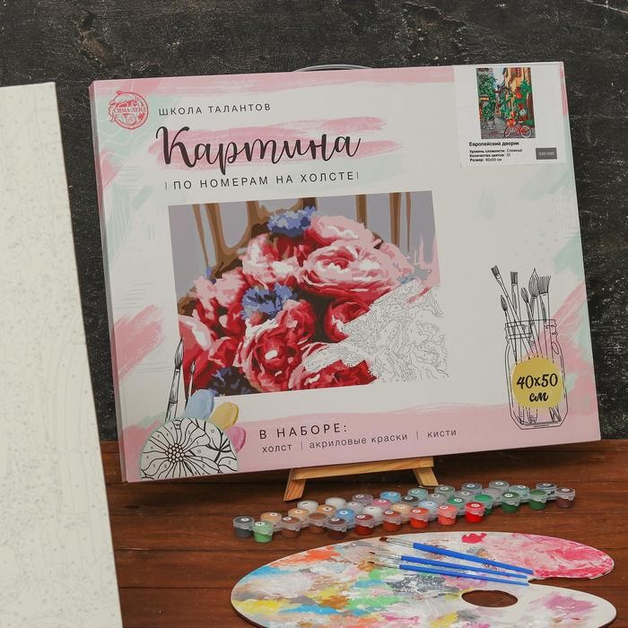 Картина по номерам на холсте с подрамником «Европейский дворик», 40 х 50 см