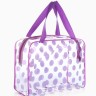 Косметичка-сумка на молнии для бассейна, с ручками, с принтом «Горох», сиреневая