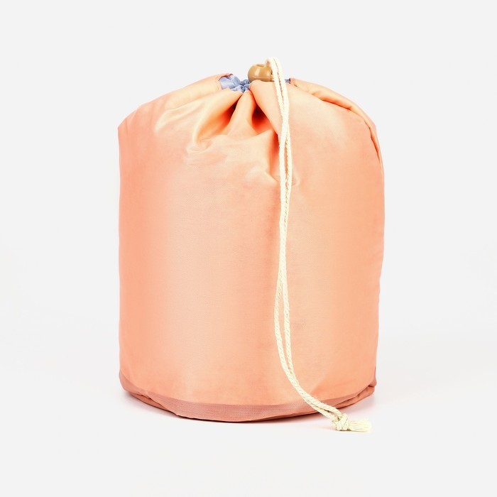 Косметичка-мешок дорожная на завязке, с кошельком, розовая