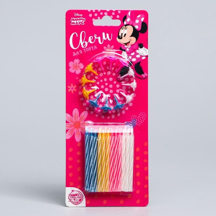 Набор свечей для торта, Минни Маус, 24 шт.