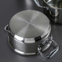 Набор кастрюль «Ника», 3 предмета: 1,6 л, 2,2 л, 3,2 л, капсульное дно, стеклянные крышки