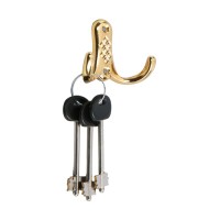 Крючок мебельный ТУНДРА TKd=024, двухрожковый, золото