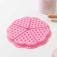 Форма для выпечки Доляна «Вафля. Сердце», d=18 см, 5 ячеек, цвет МИКС