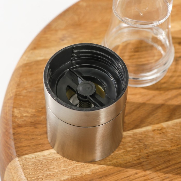 Мельница «Лоста», 17,5×5,3 см, двусторонняя, керамический механизм, цвет металлик