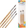 Набор кистей для рисования, белка, 4 штуки: № 2, 4, 6, 8, Calligrata, круглые, деревянная ручка, международный размер