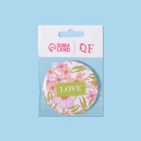 Зеркало карманное «LOVE», d = 7 см, цвет белый