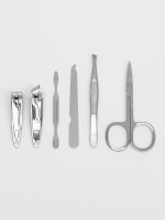 Набор маникюрный «Нежность», 6 предметов, в футляре, красный