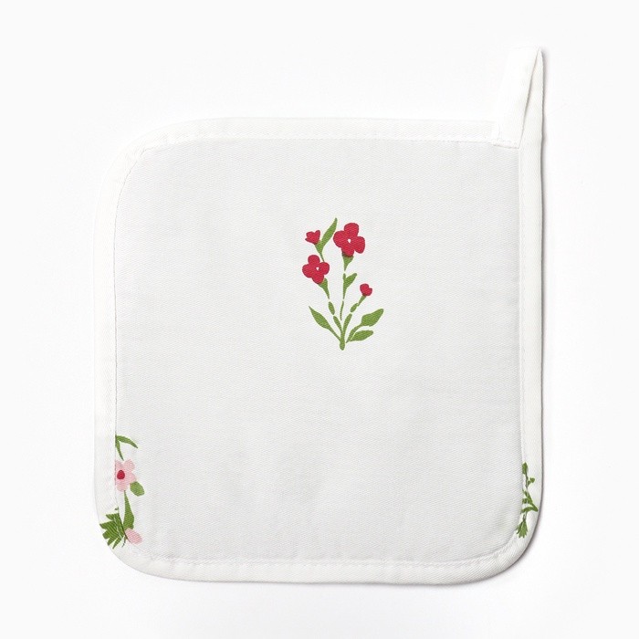 Прихватка Этель "Цветочек" 19х19см, саржа 190 г/м2, 100% хл Прихватка Этель "Цветочек" 19х19см, саржа 190 г/м2, 100% хл