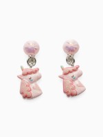 Серьги-клипсы детские «Выбражулька» единорог с жемчужиной, розово-белые