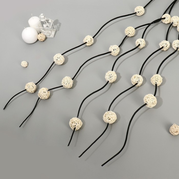 Декор тинги 150 см китте шарик d-3 см (фасовка 5 шт, цена за 1шт) микс