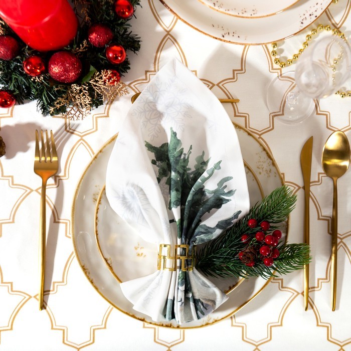 Набор салфеток сервировочных «Этель» Forest animals, 4 шт., белые, 40×40 см