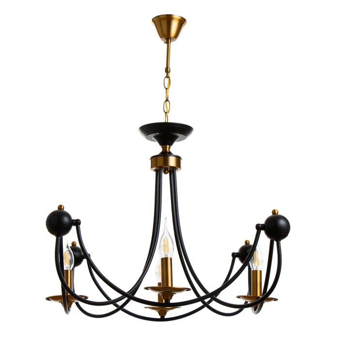 Люстра "Фломи" 4хЕ14 40Вт черно-золотой 60х73х60 см BayerLux