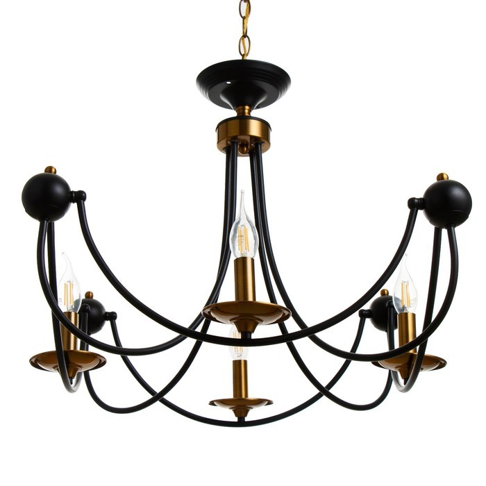 Люстра "Фломи" 4хЕ14 40Вт черно-золотой 60х73х60 см BayerLux