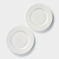 Тарелки Magistro Edne, 19×19×1.7 см, набор 2 шт., фарфор, белые