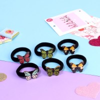 Резинка для волос "Деревяшечка" (набор 6 шт) бабочка