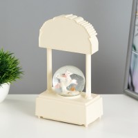 Ночник музыкальный "Снежный шар" 5хLED от батареек 3ААА бежевый 6,5х11х21см RISALUX