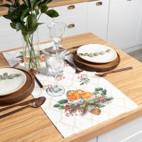 Дорожка на стол новогодняя "Этель" Robin 30х70 +/- 5 см, 100% хл, саржа 190 гр/м2