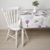 Скатерть на нетканой основе многоразовая с бейкой «Лаванда», 135×110 см, цвет серый