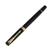 Ручка подарочная роллер, в кожзам футляре, корпус чёрный, золото