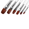 Набор кистей пони-синтетика, плоские, 6 штук, с прозрачными ручками (№2.4,6.8,10.12)