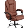 Кресло офисное для руководителя «Клик Мебель», с подлокотниками, на колёсиках, экокожа, цвет коричневый