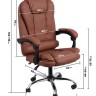 Кресло офисное для руководителя «Клик Мебель», с подлокотниками, на колёсиках, экокожа, цвет коричневый