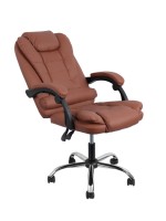 Кресло офисное для руководителя «Клик Мебель», с подлокотниками, на колёсиках, экокожа, цвет коричневый