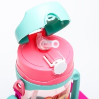 Поильник с трубочкой «Лёва», 300 мл., цвет бирюзовый