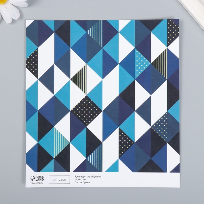 Бумага для скрапбукинга "Строгая геометрия" плотность 180 гр 30,5х32 см