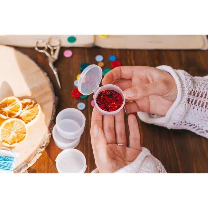 Набор баночек для мелочей, d=4.5×2.2 см, 4 шт., прозрачный