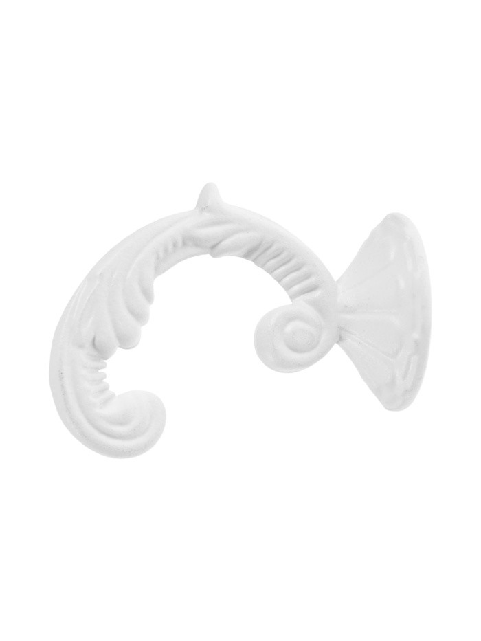 Держатель для штор ТУНДРА KS002, однорожковый, белый, 2 шт.