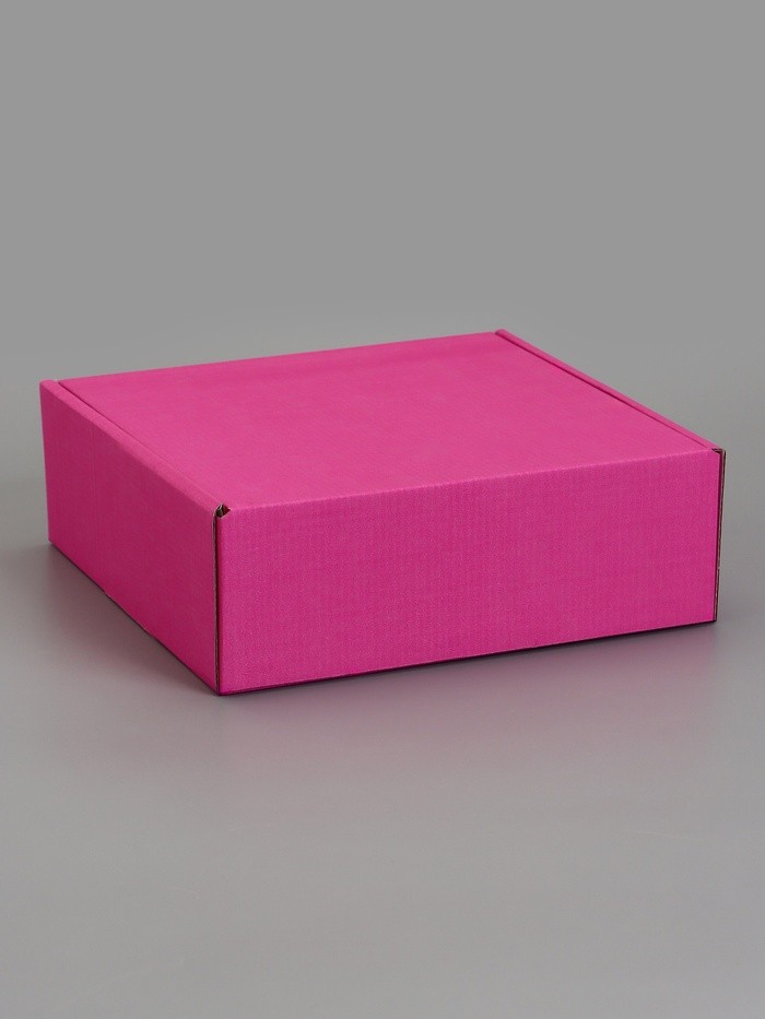 Коробка самосборная, розовая, для подарков, хранения и отправки посылок, 23×23×8 см