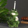 Ёршик для унитаза с подставкой «Царевна-лягушка», фарфор, зелёный