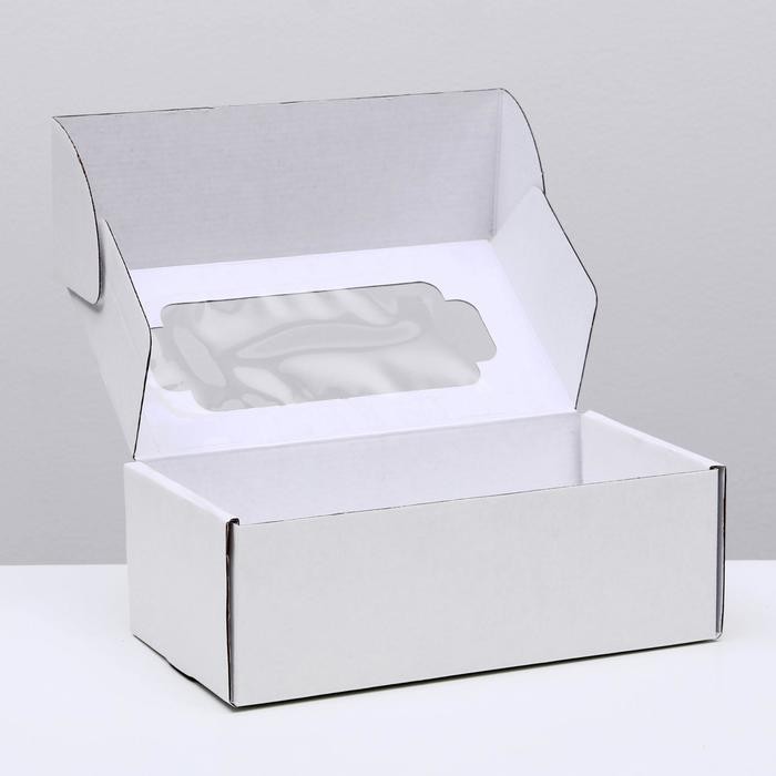 Коробка самосборная, с окном, бурая, 23 х 12 х 8 см