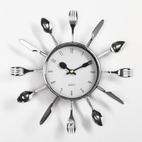 Часы настенные, серия:Кухня, "Вилки, ложки, поварешки", плавный ход, 25 х 25 см, d=11 см