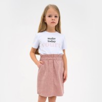 Юбка детская KAFTAN Velvet, размер 36 (134-140 см), пыльно-розовая