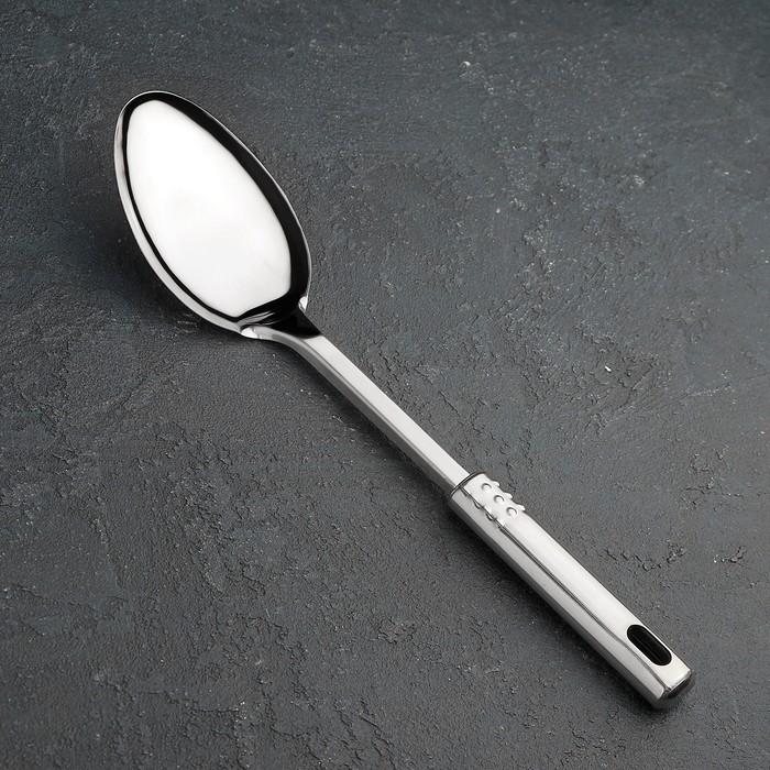 Ложка гарнирная Доляна «Стандарт», 50 мл, h=32 см, цвет серебряный