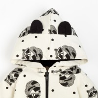 Костюм детский (толстовка, брюки) «Крошка Я. Еноты», белый, рост 62-68 см