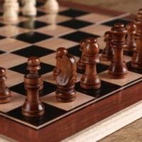 Шахматные фигуры, дерево, высота короля 5.5 см, пешка 2.8 см, в пакете микс