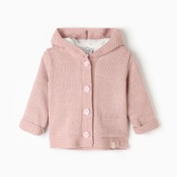 Джемпер вязаный с капюшоном Крошка Я, рост 92-98 см, розовый