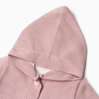Джемпер вязаный с капюшоном Крошка Я, рост 92-98 см, розовый