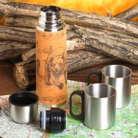 Подарочный набор «Медведь и собаки»: термос 500 мл, кружка 2 шт. × 170 мл