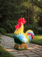 Садовая фигура из гипса «Петух на бревне», 26×12×18 см