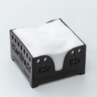 Салфетница деревянная «Мокко», 12,3×12,3 см, с салфетками, цвет шоколадный